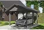 SKAN HOLZ Einzelcarport 'Wallgau' mit Dachlattung 380 x 500 cm schiefergrau