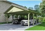 SKAN HOLZ Doppelcarport 'Wallgau' mit Dachlattung 620 x 750 cm natur