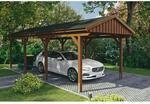 SKAN HOLZ Einzelcarport 'Fichtelberg' 317 x 808 cm nussbaumfarben mit schwarzen