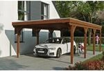 SKAN HOLZ Einzelcarport 'Grunewald' 427 x 796 cm nussbaumfarben mit EPDM-dach