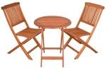 Garden Pleasure Balkonm&ouml;belset 'Prag' Eukalyptusholz braun 3 teilig