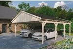 SKAN HOLZ Doppelcarport 'Fichtelberg' 618 x 808 cm naturfarben mit schwarzen
