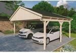 SKAN HOLZ Doppelcarport 'Fichtelberg' 618 x 566 cm naturfarben mit schwarzen