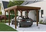 SKAN HOLZ Einzelcarport 'Grunewald' 321 x 554 cm nussbaumfarben mit EPDM-dach