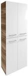 Fackelmann Hochschrank 'Verona' braun, wei&szlig; gl&auml;nzend 60 x 162 x 31,8 cm