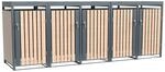 Westmann M&uuml;lltonnenbox 'Planta' bepflanzbar anthrazit/Holzoptik 84 x 332 x 124 cm