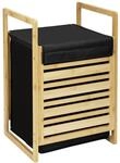 Wenko W&auml;schetruhe 'Ecori' Bambus, Polyester schwarz 40 x 60 x 35 cm