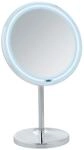 Wenko Standspiegel 'Onno' mit LED, silber gl&auml;nzend &Oslash; 20 cm, mit 5-fach