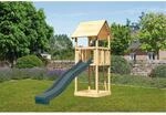 Karibu Kinderspielturm 'Lotti' Fichtenholz naturbelassen mit Rutsche anthrazit...