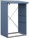 EcoStar Kaminholzregal 'TrendTyp 1' taubenblau 102,5 x 122,7 x 198 cm