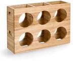 Zeller Weinregal 'Stripes' f&uuml;r 6 Flaschen aus Gummibaum naturfarben 38 x 27 x...