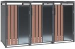 Westmann M&uuml;lltonnenbox 'Status 3' anthrazit/Holzoptik 198 x 80 x 116 cm