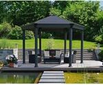 Palram-Canopia Pavillon 'Roma' anthrazit 359 x 415 cm Polycarbonat grau