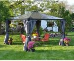 Palram-Canopia Vorhang-Set dunkelgrau f&uuml;r Pavillon Milano 3 x 4 m