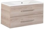 Fackelmann Waschbecken mit Unterschrank 'B.Clever' braun 90 x 50,8 x 46 cm