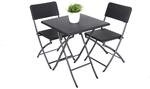 Garden Pleasure Balkonm&ouml;belset 'Ventana' Stahl schwarz 3-teilig