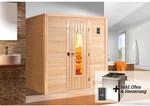Weka Premium-Massivholzsauna 'Bergen 1' mit 7,5 kW BioS-Ofenset, Steuerung,