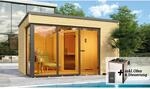 Weka Design-Saunahaus 'Cubilis' mit Sauna Varberg 3 und 7,5 kW OS-Ofenset, Steuerung