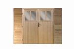 Karibu Front mit Doppelfl&uuml;gelt&uuml;r Einzelcarport naturbelassen 250 cm