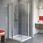 Schulte Eckdusche mit Dreht&uuml;r 'Alexa Style 2.0' teilgerahmt, aluminiumfarben, 80 x