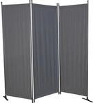 Angerer Freizeitm&ouml;bel Paravent 3-teilig Bezug Swingtex Polyacryl dunkelgrau 165 x