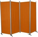 Angerer Freizeitm&ouml;bel Paravent 4-teilig Bezug Swingtex Polyacryl terracottafarben