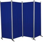 Angerer Freizeitm&ouml;bel Paravent 4-teilig Bezug Swingtex Polyacryl blau 165 x 228 cm