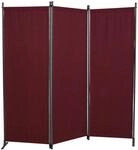 Angerer Freizeitm&ouml;bel Paravent 3-teilig Bezug Swingtex Polyacryl bordeaux 165 x 171