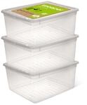 Keeeper Boxen-Set mit Deckel transparent 3 x 18 l