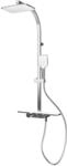 Schulte Duschsystem 'DuschMaster Rain II' mit Ablage, verchromt / wei&szlig;
