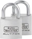 Burg-W&auml;chter Zylinder-Vorh&auml;ngschloss-Set 'Duo 770 30 SB' aluminiumfarben 2 cm 2
