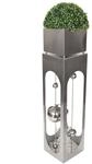 Garden Pleasure Pflanzs&auml;ule 'Patio' Edelstahl silbern 26 x 110 x 26,5 cm