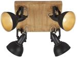 Briloner Deckenleuchte 'Barnim' schwarz/braun 28 x 28 x 15,7 cm 4-flammig