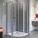 Schulte Runddusche mit Dreht&uuml;r 'Alexa Style 2.0' teilgerahmt, aluminiumfarben,...