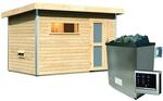 Karibu Saunahaus 'Skrollan 1' natur 9 kW Ofen, Steuerung Easy, Milchglast&uuml;r,...