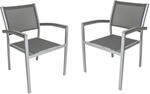 Garden Pleasure Gartenstuhlset 'Grace' stapelbar Aluminium grau 2 St&uuml;ck