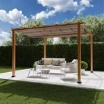 Paragon-Outdoor Pergola 'Florida 11 x 11' Aluminium Holzoptik mit Sonnensegel 350 x