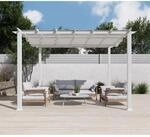 Paragon-Outdoor Pergola 'Florida 11 x 11' Aluminium wei&szlig; mit Sonnensegel 350 x 350 x