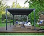 Palram-Canopia Pavillon 'Milano' anthrazit 309 x 426 cm Polycarbonat grau