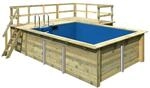 Karibu Massivholzpool-Set 'Modell Rechteck pool-Set 2 B' 387 x 300 x 124 cm mit