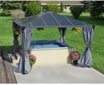 Palram-Canopia Vorhang-Set dunkelgrau f&uuml;r Pavillon Milano 3 x 4 m/Martinique 3,6 x 5