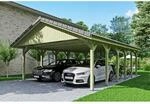 SKAN HOLZ Doppelcarport 'Wallgau' mit Dachlattung 620 x 900 cm natur