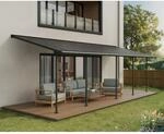 Palram-Canopia Terrassen&uuml;berdachung 'Capri' anthrazit 295 x 860 cm Polycarbonat grau