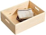 Kesper Stapelkiste Kiefer naturfarben 40 x 30 x 14 cm, mit Stapelleiste