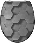 Sch&uuml;tte WC-Sitz 'Grey Hexagons' mit Absenkautomatik Duroplast