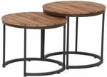 Siena Garden Beistelltische 'Baros' Aluminium/Teakholz 2-teilig