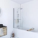 Badewannenfaltwand silbern 1-teilig 85 x 150 cm