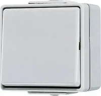 Jung 607W, Jung Kreuzschalter Wippschalter 607W WG600 | Aufputz | IP44 | beleuchtbar
