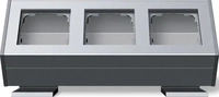 Gira 119326, Gira Aufputzgeh&auml;use 3-fach Aluminium 119326 | Profil 55 | mit