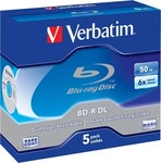 Verbatim 17-020-027, Verbatim BD-R DL 43748 | Blu-ray Rohlinge 50GB Double Layer | 6x